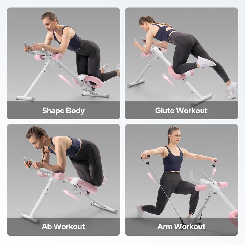 MERACH Adjustable Ab Trainer Machine with LCD Monitor, Foldable Ab Exercise Machine for abs, Arm, Leg, Buttocks Shaper, Core & Ab Trainer at Home Gym for Women, Workout Equipment