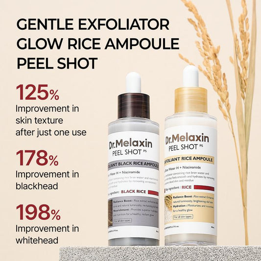Dr. Melaxin White And Black Rice Exfoliating Hydrating Serum Moisturizing Rice Toner Gentle Exfoliation Serum Korean Skin Care